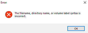 【GTV平台】点击软件安装报错提示  The filename,directory name,or volume label syntax is incorrect.